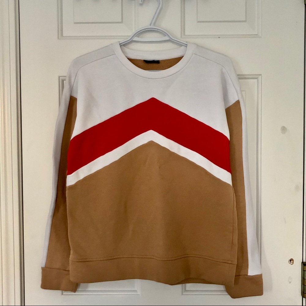 Topshop Multi Color Pattern Sweatshirt Size 6